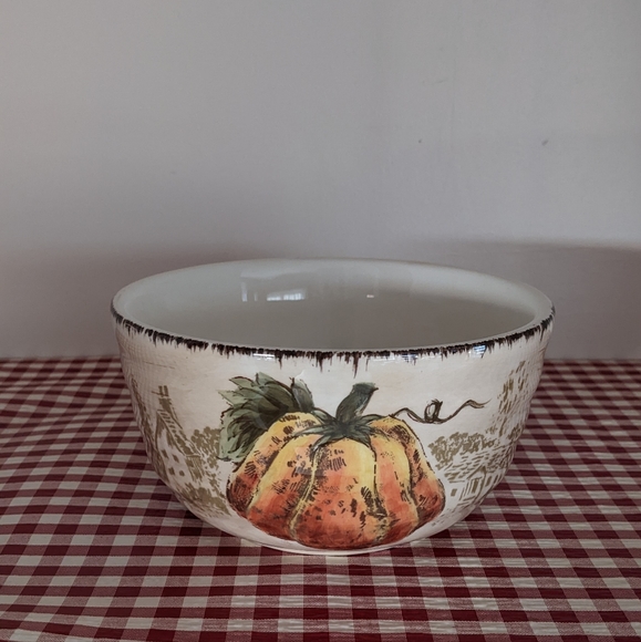 Pumpkin Fest Hand Painted Soup / Salad Bowl - Picture 4 of 8